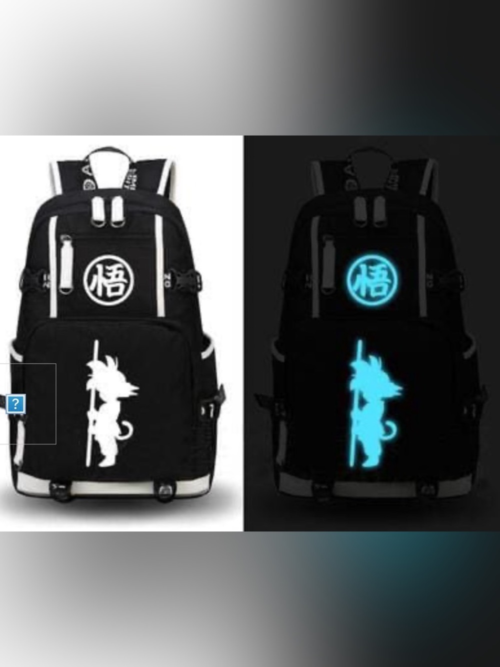 Anime Dragon Ball Z Goku Cosplay Glow in the Dark backpack